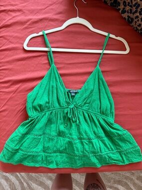 wild fable Bright Green Tie-Front Spaghetti Strap Camisole